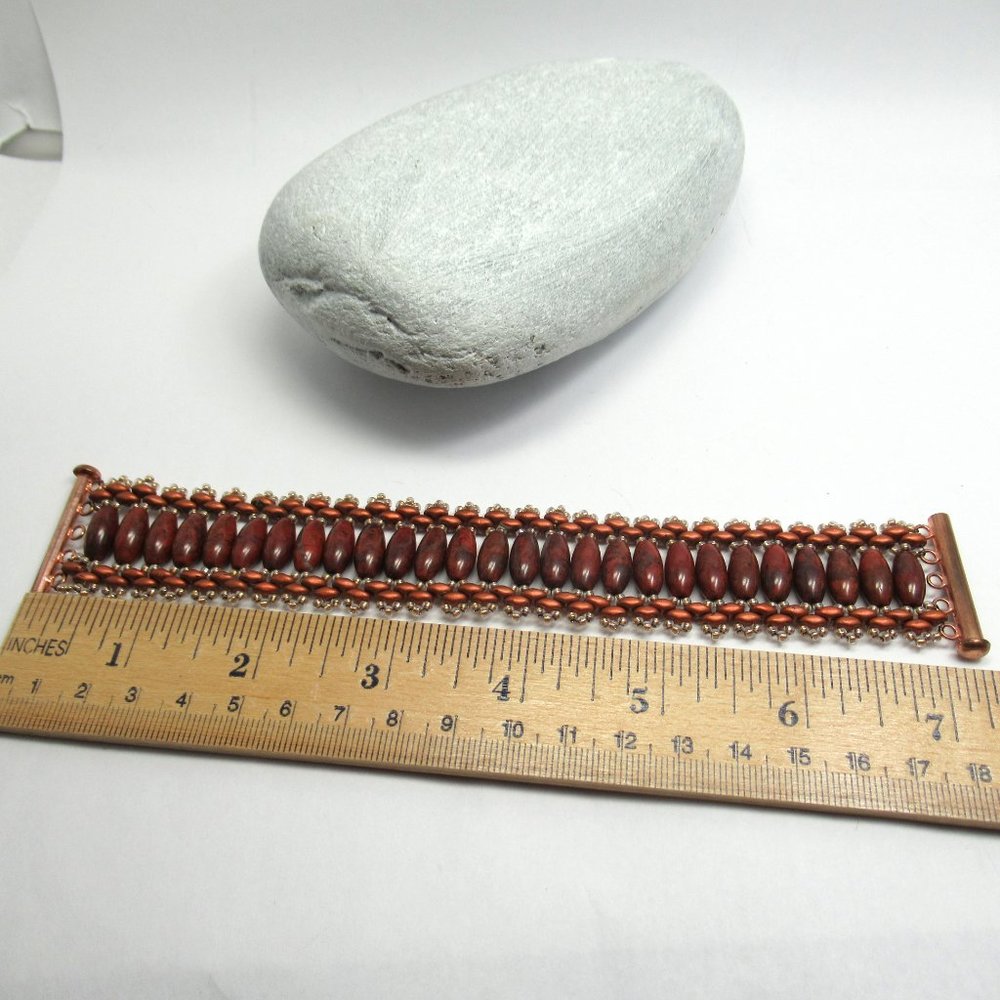 Red Jasper woven bracelet - Picture 5 of 11